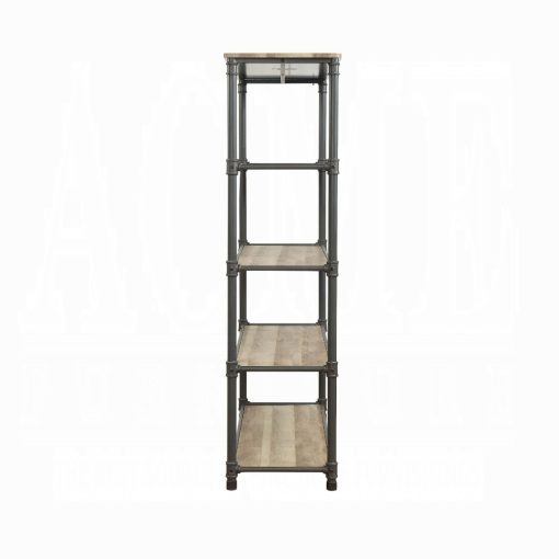 Acme Itzel Antique Oak & Sandy Gray Bookshelf - Image 4