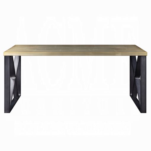 Acme Jennavieve Gold Aluminum Executive Writing Desk - Image 3