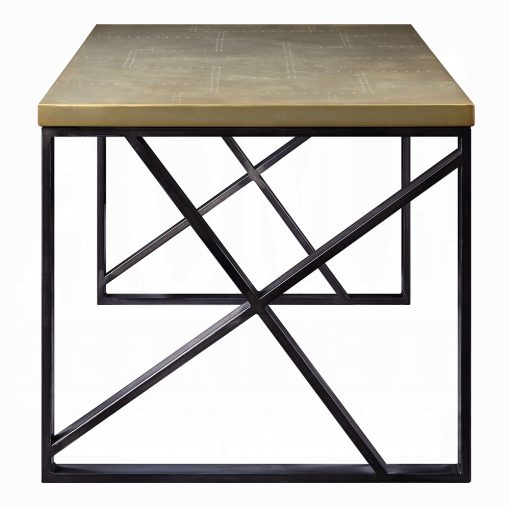 Acme Jennavieve Gold Aluminum Executive Writing Desk - Image 5