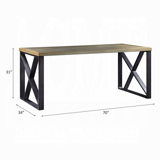 Acme Jennavieve Gold Aluminum Executive Writing Desk - Image 8