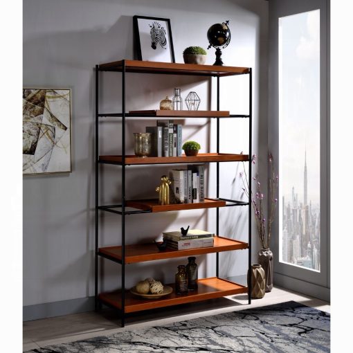 Acme Oaken Honey Oak & Black Bookshelf