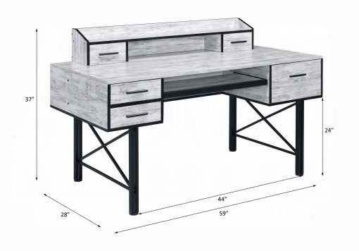Acme Safea Antique White & Black Computer Desk - Image 7