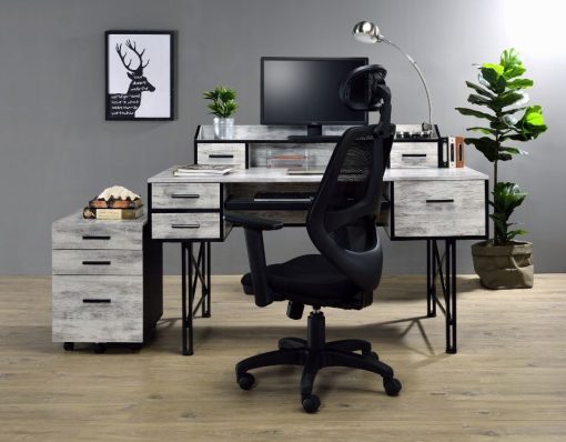 Acme Safea Antique White & Black Computer Desk