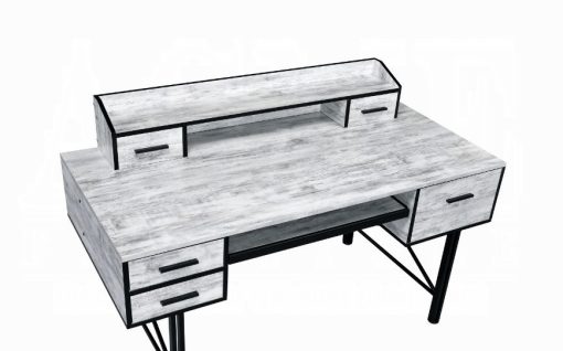 Acme Safea Antique White & Black Computer Desk - Image 5