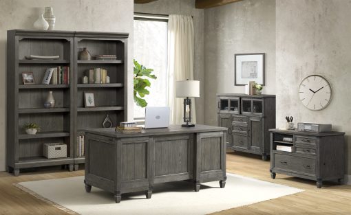 Intercon Foundry Brushed Pewter 76" Bunching Bookcase - Image 3