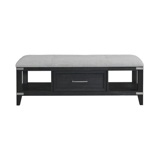 Intercon Laguna Weathered Steel Storage Bench - Image 2