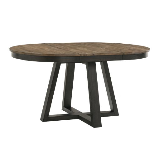 Intercon Harper Brushed Brown and Pecan Round Dining Table