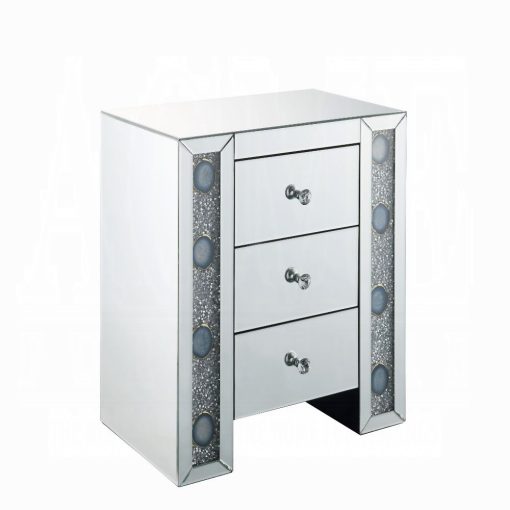 Acme Sonia Mirrored & Faux Agate Stone Accent Table - Image 2