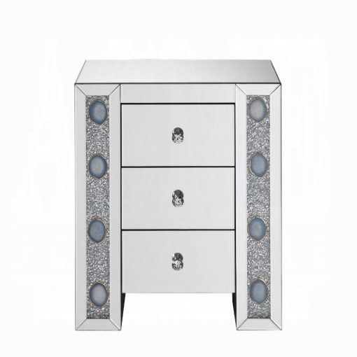 Acme Sonia Mirrored & Faux Agate Stone Accent Table - Image 3