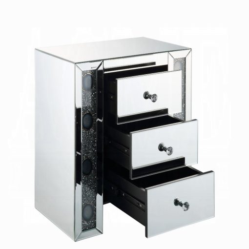 Acme Sonia Mirrored & Faux Agate Stone Accent Table - Image 4
