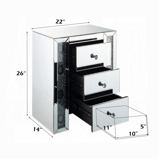 Acme Sonia Mirrored & Faux Agate Stone Accent Table - Image 8