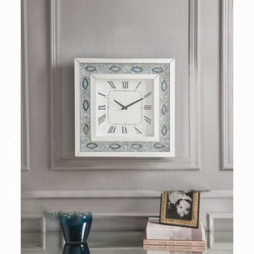 Acme Sonia Mirrored & Faux Agate Wall Clock