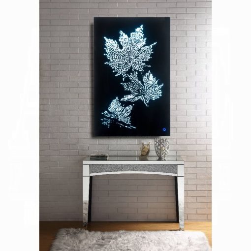 Acme Talisha Smoky Glass & Faux Crystal Wall Art with Led