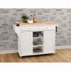 Acme Tullarick Natural Wooden Top & White Kitchen Cart
