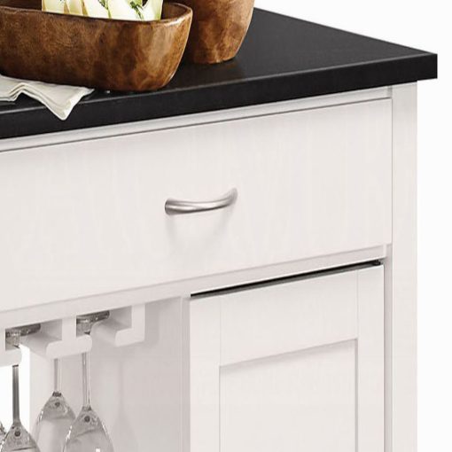 Acme Ottawa Black Wooden Top & White Kitchen Cart - Image 5