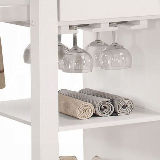 Acme Ottawa Black Wooden Top & White Kitchen Cart - Image 7