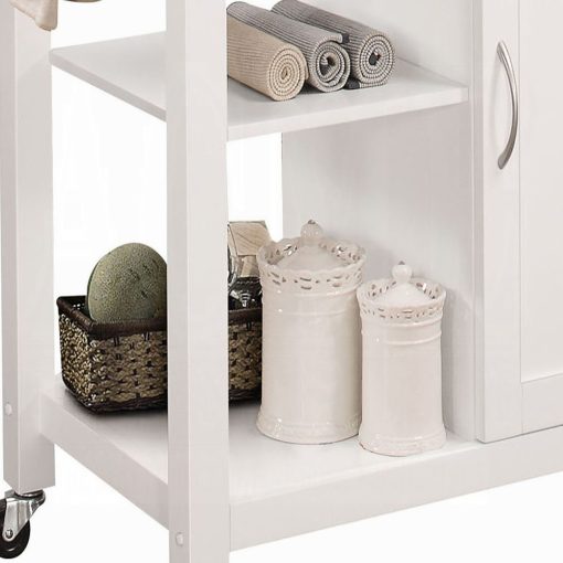 Acme Ottawa Black Wooden Top & White Kitchen Cart - Image 8