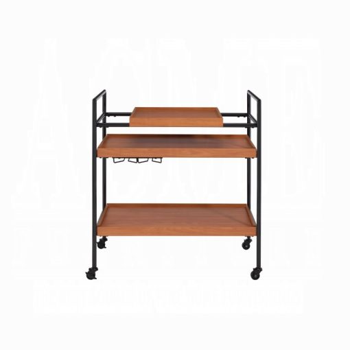 Acme Oaken Honey Oak & Black Serving Cart - Image 3