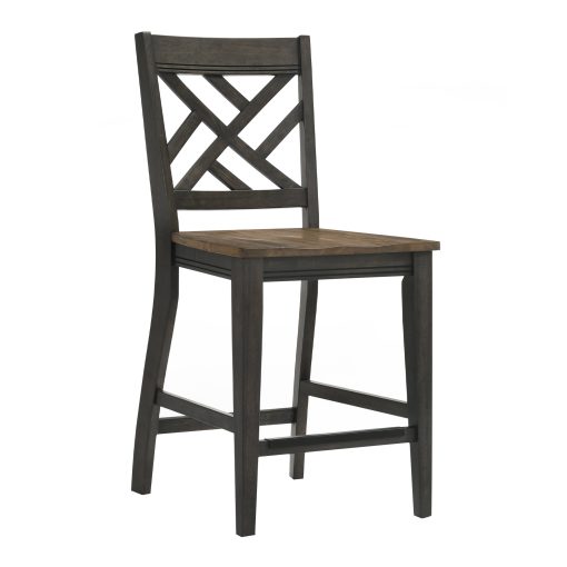 Intercon Harper Brushed Brown and Pecan Lattice Stool