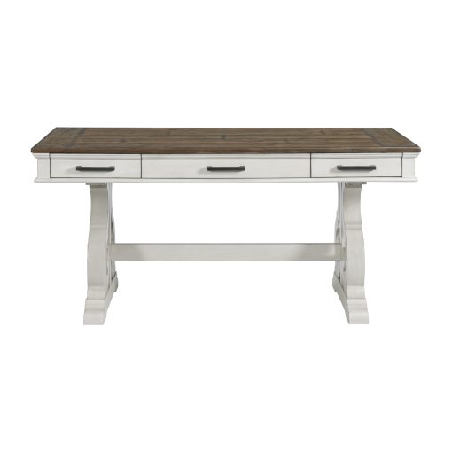 Intercon Drake Rustic White and French Oak 60" Writing Desk - Image 2