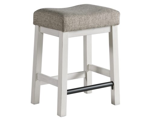 Intercon Drake Rustic White and French Oak Backless Stool
