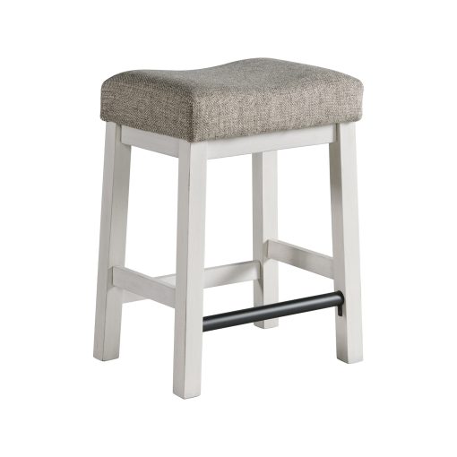 Intercon Drake Rustic White and French Oak Backless Stool