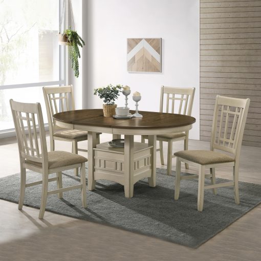 Intercon Mission Casual Rustic White and French Oak Lattice Chair - Image 4