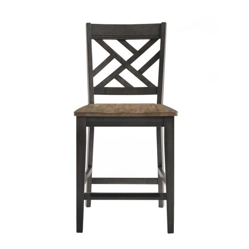 Intercon Harper Brushed Brown and Pecan Lattice Stool - Image 2