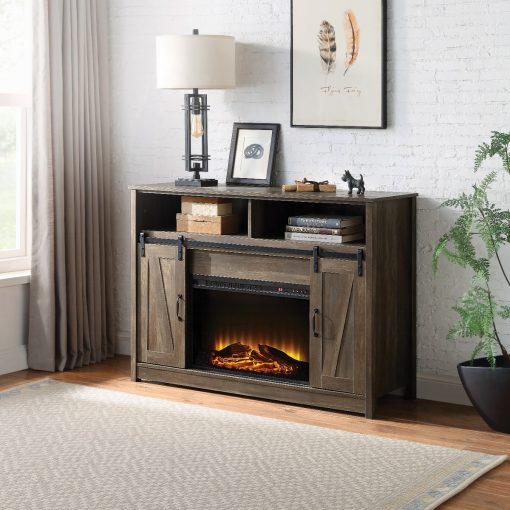 Acme Tobias Rustic Oak Fireplace