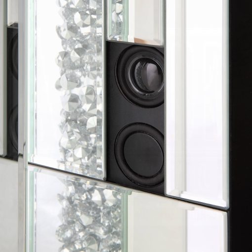 Acme Noralie Mirrored & Faux Diamonds Fireplace with LED & Bluetooth - Image 7