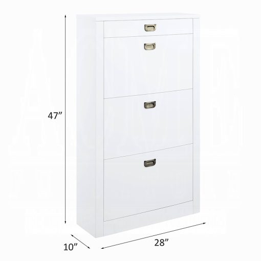 Acme Pagan White High Gloss Shoe Cabinet - Image 5
