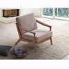 Acme Lide Light Brown Fabric & Brown Accent Chair