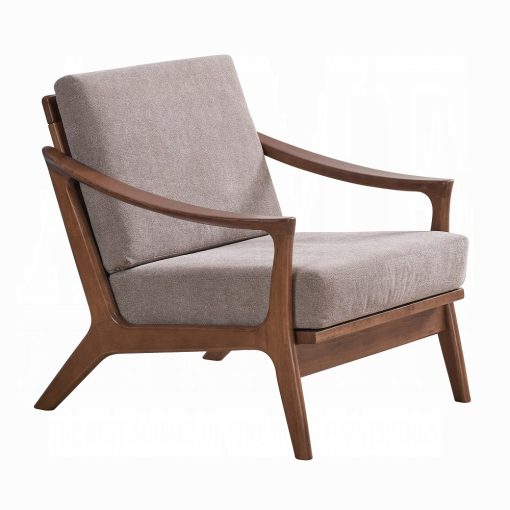 Acme Lide Light Brown Fabric & Brown Accent Chair - Image 2