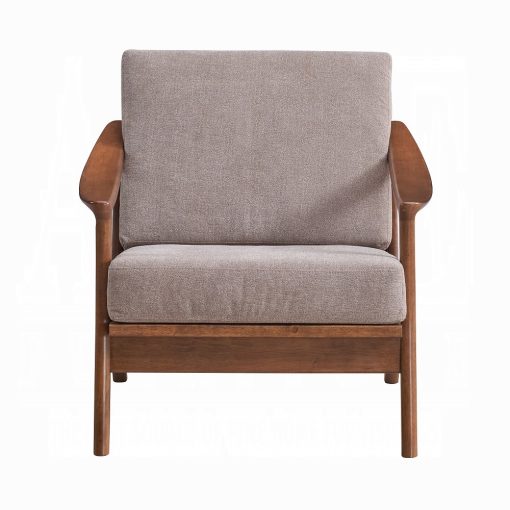 Acme Lide Light Brown Fabric & Brown Accent Chair - Image 3