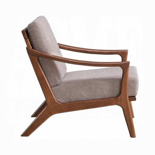Acme Lide Light Brown Fabric & Brown Accent Chair - Image 4