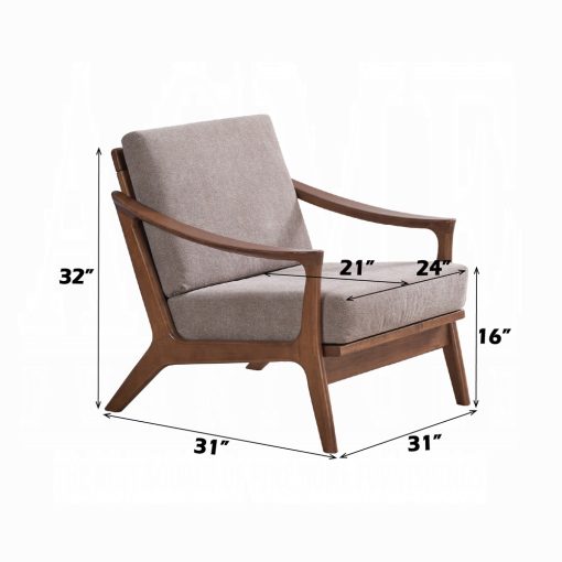 Acme Lide Light Brown Fabric & Brown Accent Chair - Image 10