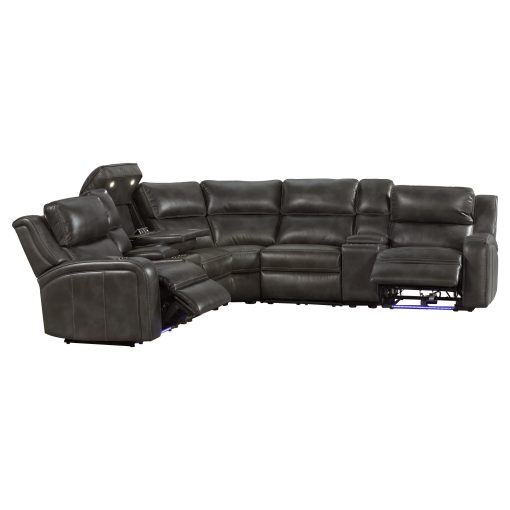 Intercon Silhouette Dual-Power Sectional Set | Bolero Slate - Image 2
