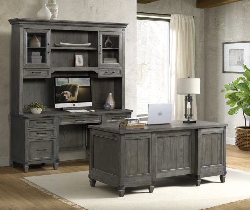 Intercon Foundry Brushed Pewter Executive Desk - Image 4