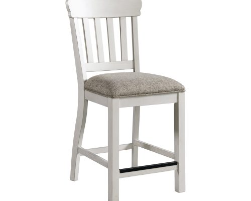 Intercon Drake Rustic White and French Oak Slat Stool