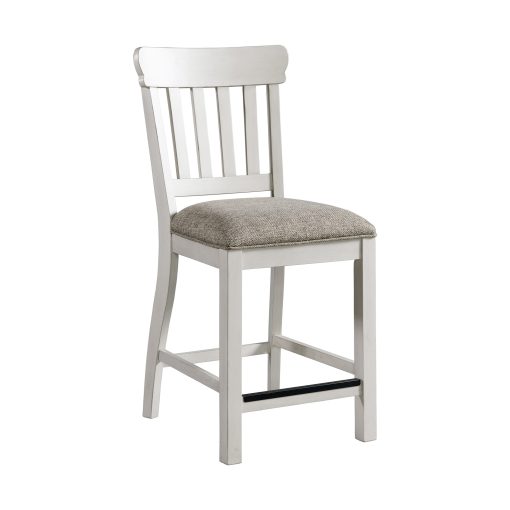 Intercon Drake Rustic White and French Oak Slat Stool
