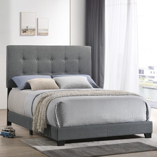 Intercon Addyson Gunmetal Upholstered Bed