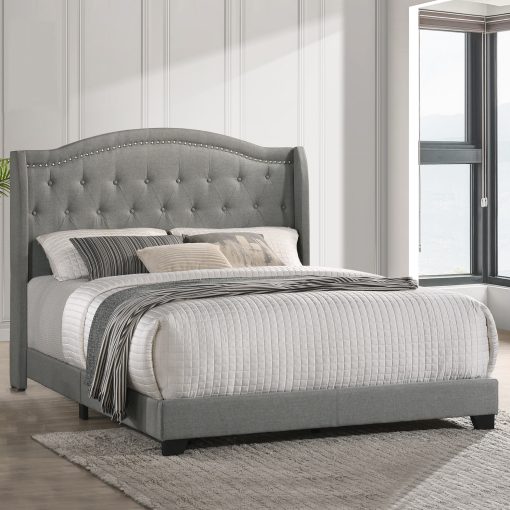 Intercon Rhyan Smoke Finish Upholstered Bed - Image 8