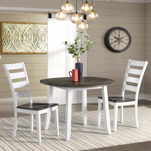 Intercon Kona Drop Leaf Table | Gray and White - Image 2