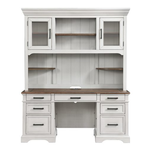 Intercon Drake Rustic White and French Oak 66" Credenza - Image 2