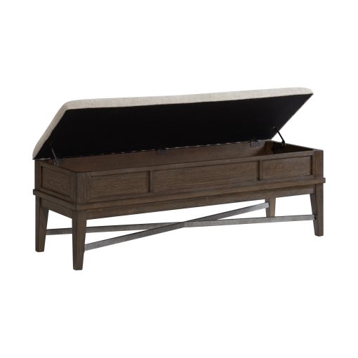 Intercon Preston Weathered Vintage Oak Storage Bench - Image 3