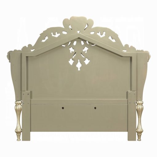 Acme Vatican Synthetic Leather Light Gold & Champagne Silver Eastern King Bed - Image 4
