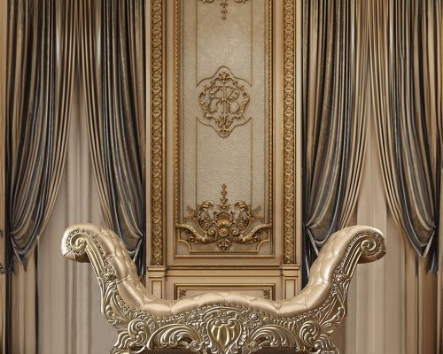 Acme Vatican Synthetic Leather Light Gold & Champagne Silver Bench