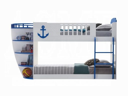 Acme Neptune Sky Blue & White Twin/Twin Bunk Bed - Image 3