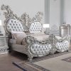 Acme Valkyrie Synthetic Leather & Antique Platinum EK Bed