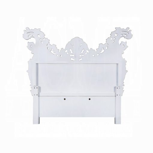 Acme Valkyrie Synthetic Leather & Antique Platinum EK Bed - Image 3